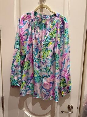 Lilly Pulitzer Pink Mermaid Elsa Blouse
